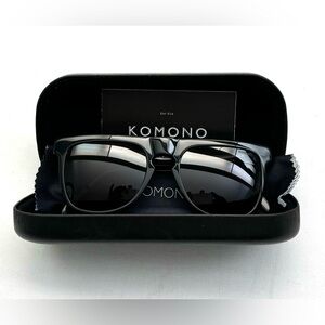 Komono | Bennet Glossy Black Sunglasses with Case